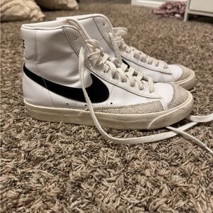 Nike White and Black High-Top Sneakers